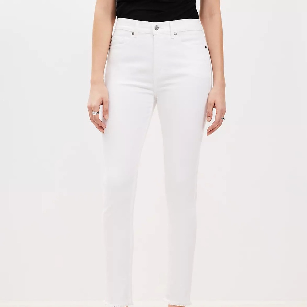 LOFT Women's Crisp White Skinny Cropped Leg Jeans